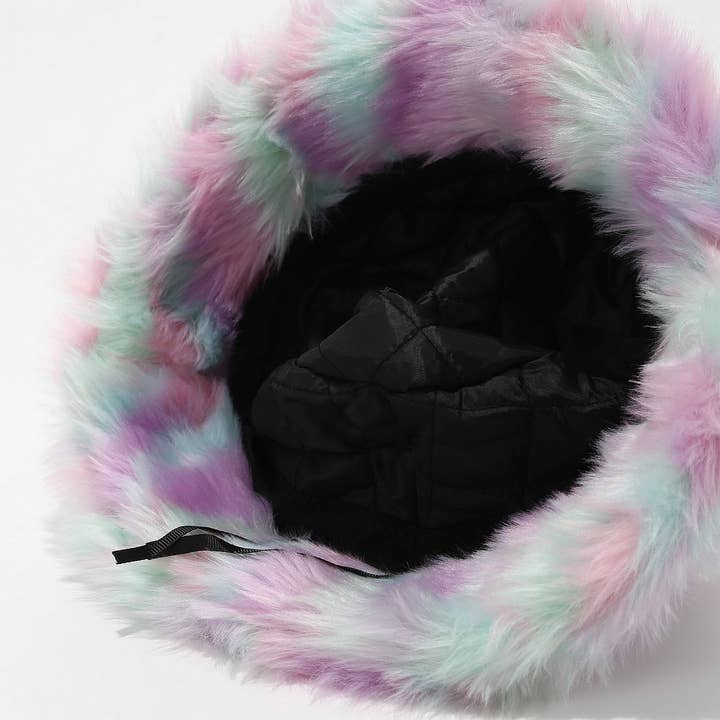 DOUBLJU - Wholesale Bucket Hat - Women's - UNIQUE TIE-DYE RAINBOW PLUSH FISHERMAN HAT_CWAH050626