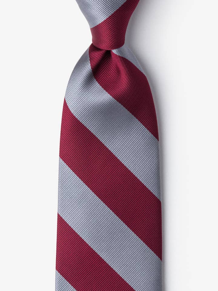 Burgundy and Gray - Collegiate College Stripe - School Color for wholesale by Wild Ties