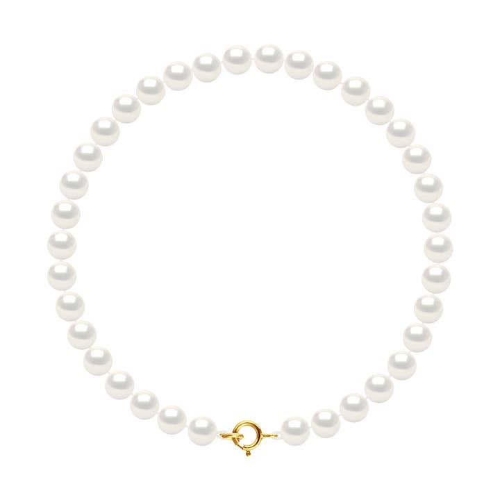 Genuine Freshwater Pearl String Necklace - Yellow Gold for wholesale by Mitzuko