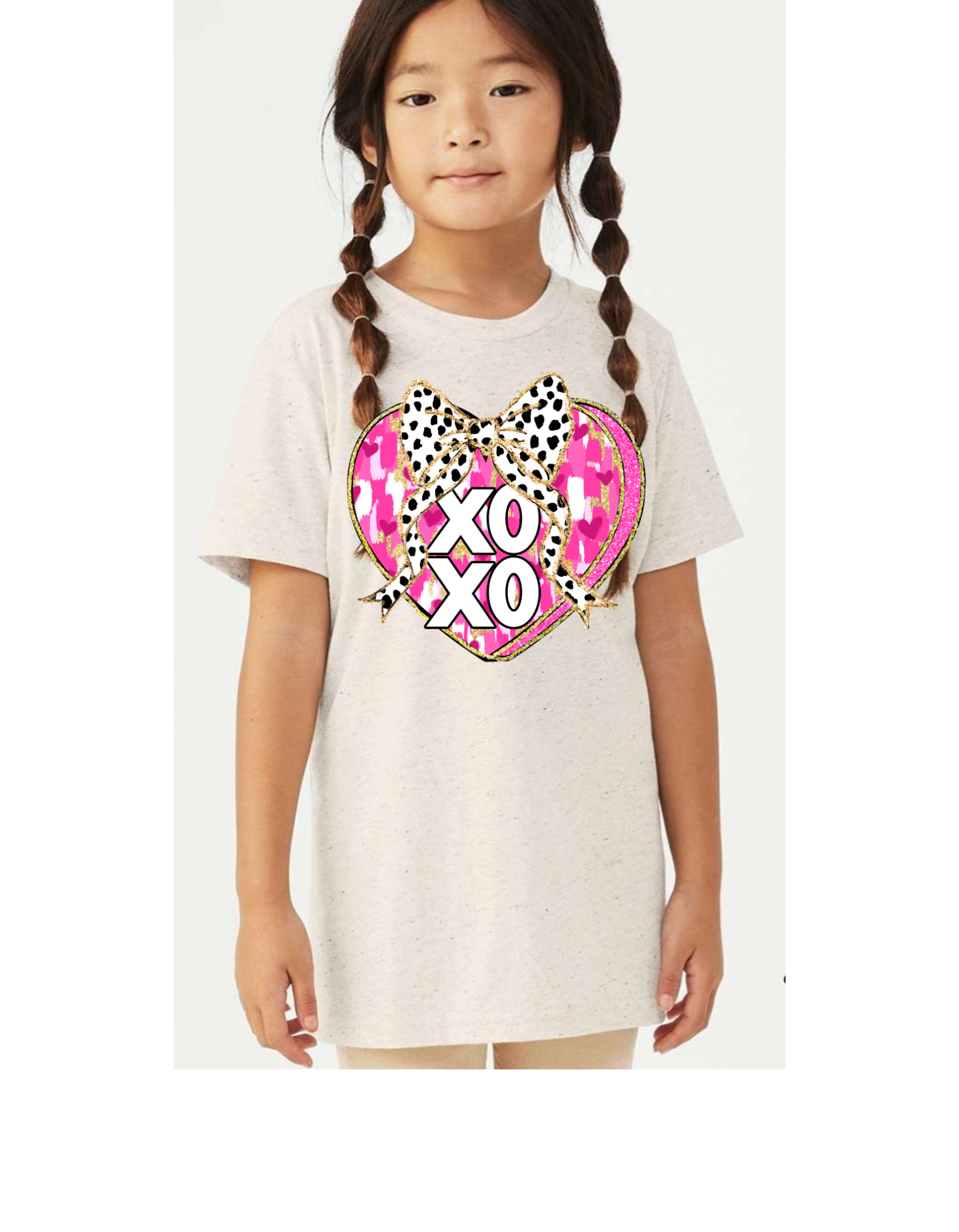 Tiny trendz teez – Engroshandel T-shirt med serigrafitryk – til børn – Hjerte xoxo pastel børne t-shirt0