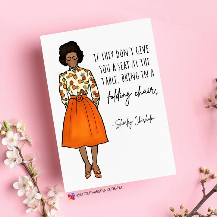 Famous Women in History Shirley Chisholm, Feminist Card for wholesale by Little Miss PinkerBell