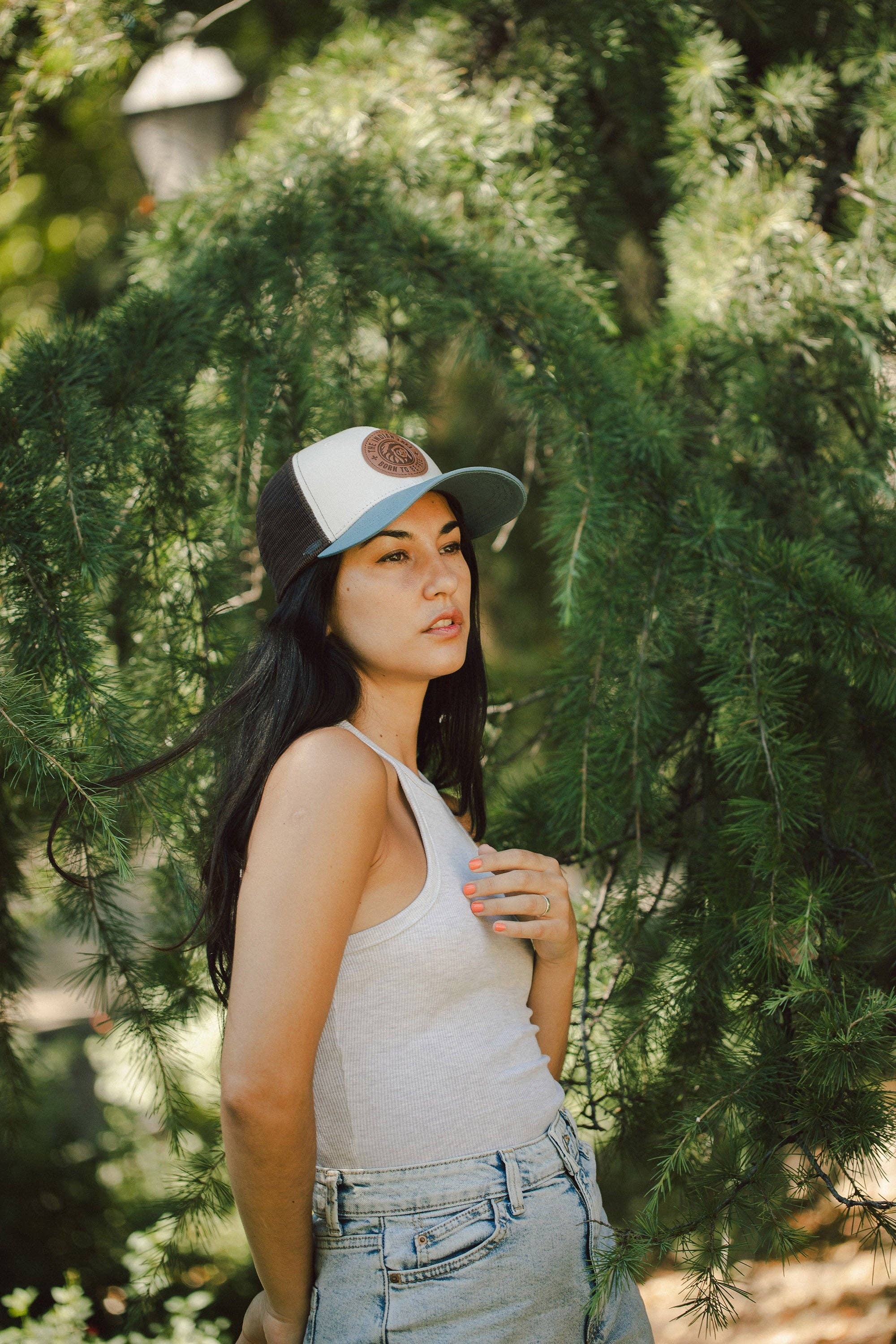 Indicom Brands - Wholesale Trucker Hat - Unisex - Born to be Free Beige / Blue9