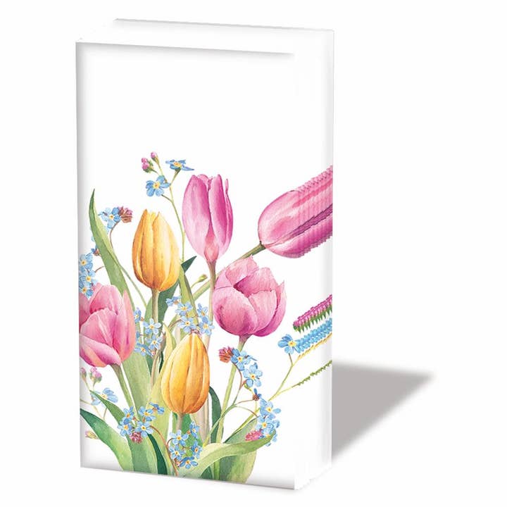 MOUCHOIRS DE POCHE - BOUQUET DE TULIPES PAR AMBIENTE pour la vente par Paperproducts Design • Ambiente