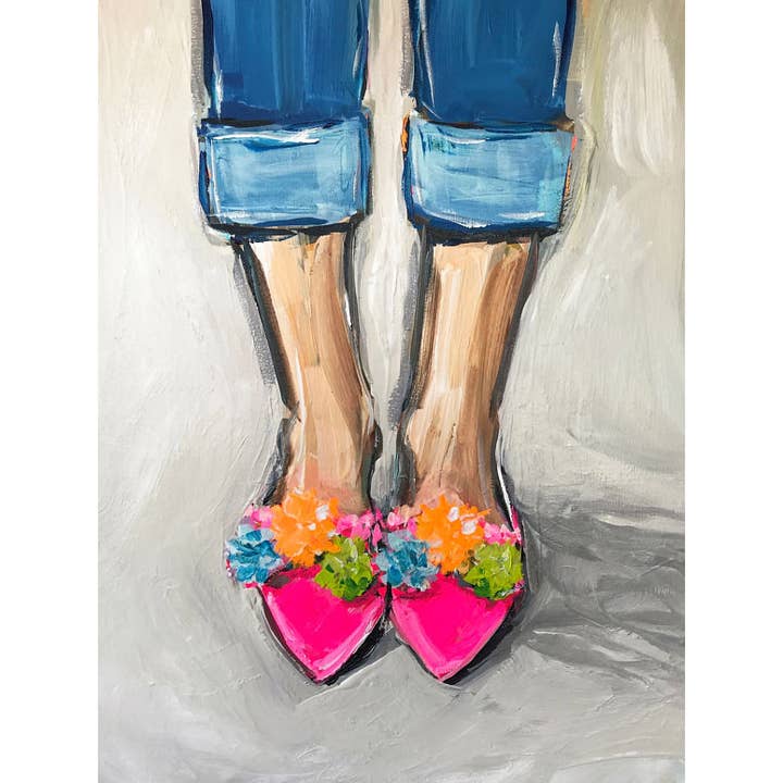 GreenBox Art - Wholesale Art Print - Pom Pom Shoes Canvas Wall Art
