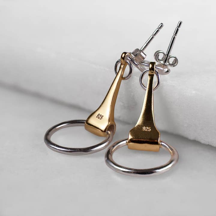 URBAN-EQUESTRIAN - Wholesale Dangle Earrings - Camden - Equestrian Horse Bit Earring in Two Tone4