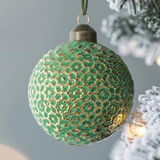 A&B Home Group Inc. - Wholesale Ornament - D3" Glass Xmas Ball Ornament - Green/Gold0