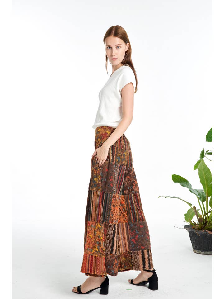 Kathmandu Imports – wholesale Pants – Women's – Mushroom Patchwork Cotton Pants (KT-1455)5