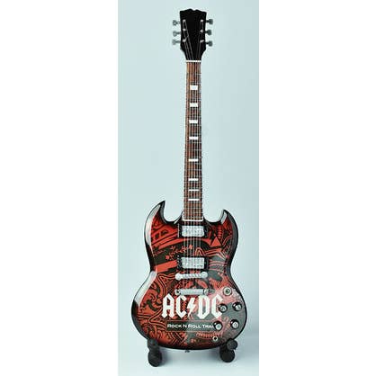 Miniature Guitar decal printing ACDC Rock N Roll Train for wholesale by Ocean Peak Australia and New Zealand Pty Ltd