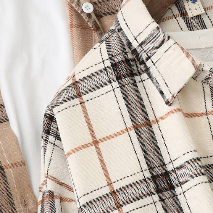 Rosa Clothing - Wholesale Button Down Shirt - Women's - Essential Basic Relaxed plaid cotton blend button-down shirt19