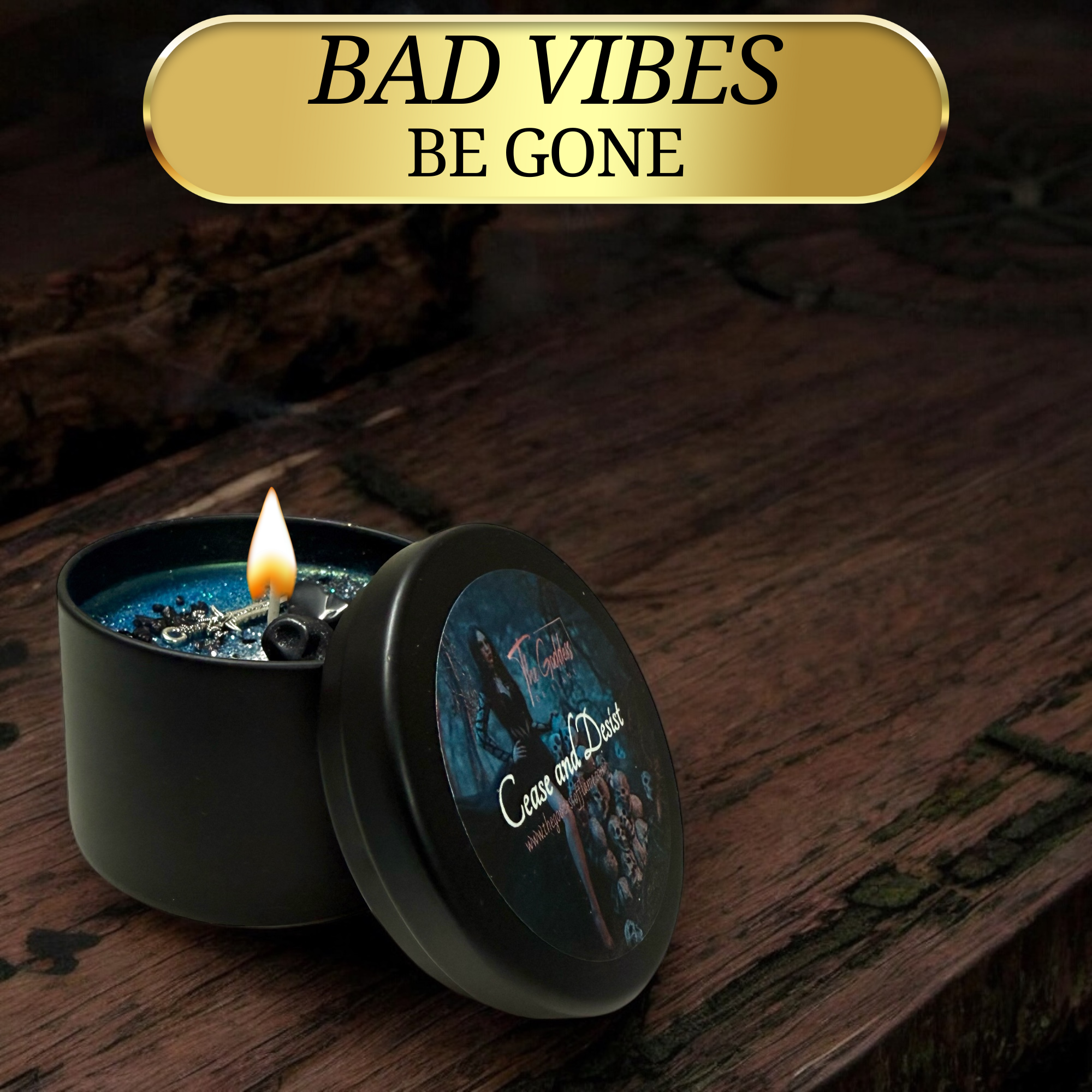 Black Cease And Desist Spell Candle -  Removing Blockages for wholesale on Faire7