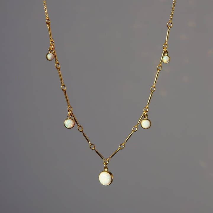 Collar con colgante graduado opalescente de 5 estaciones para venta al por mayor de Imi jewelry