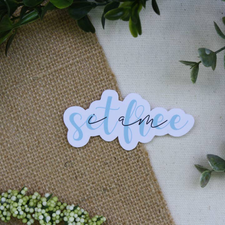I Am Set Free Sticker, 3 x 1.3 inches for wholesale by H&L Craft Co