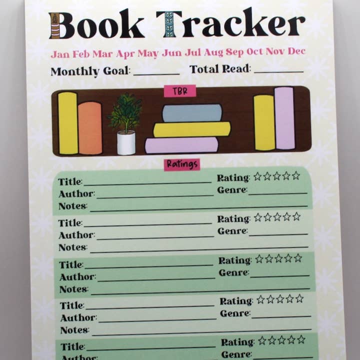 Crowded Cat Studio - Wholesale Planner - Book Tracker Notepad, Rate Your Books, TBR, 5.5 x 8.5 in1