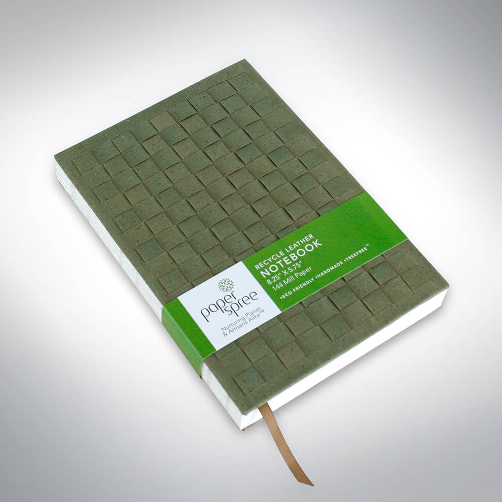 PaperSpree - Wholesale Notebook - Leather Notebook | Woven Chequered | Coptic Binding3