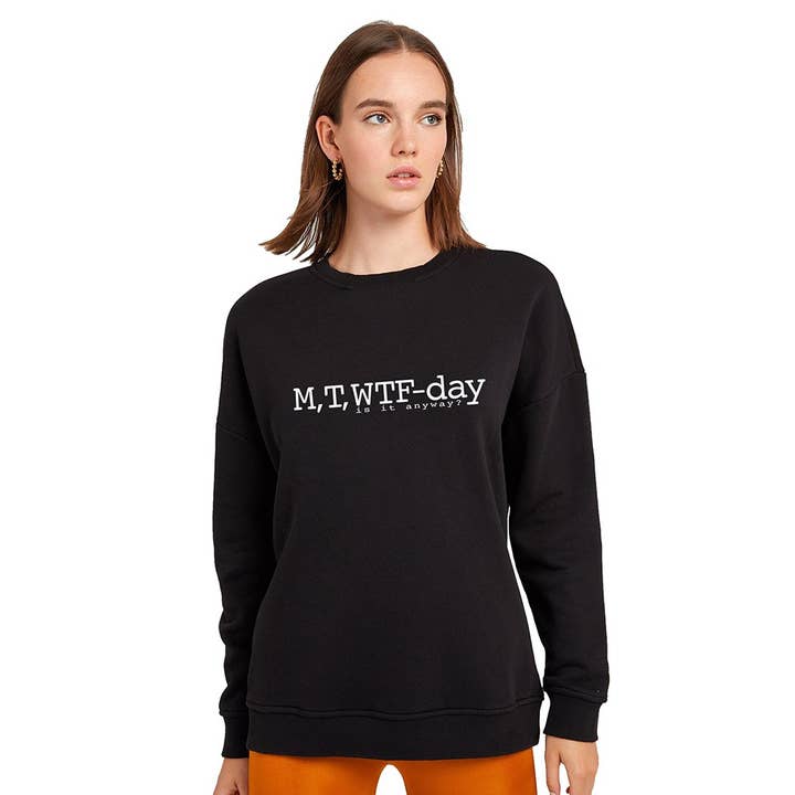 M, T, el día de la WTF, ¿es de todos modos? Cuello redondo esponja para venta al por mayor de MI Coast