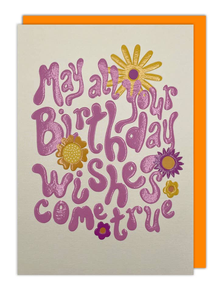 Wishes Birthdy Card for wholesale by Notes & Queries, Inc.