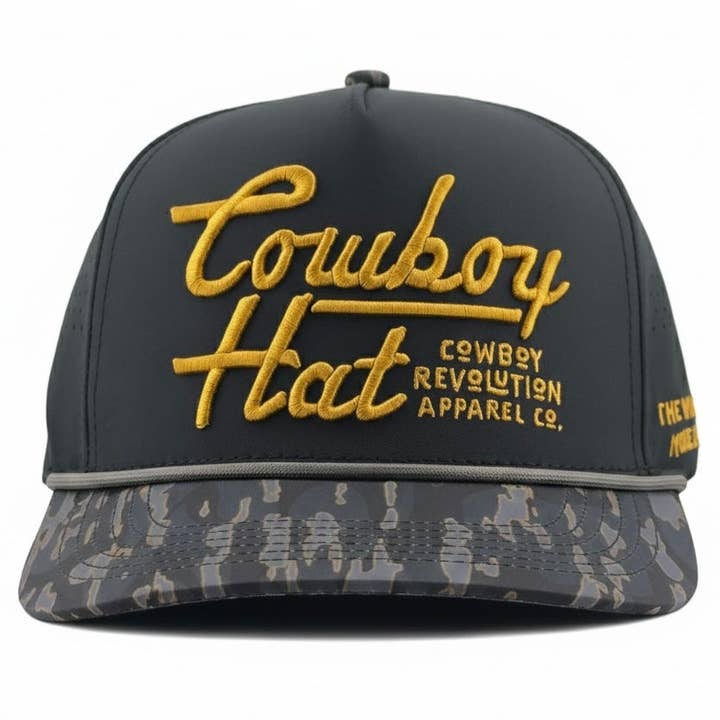 Atakapa Flatline - NOLA Black “Cowboy Hat” for wholesale by Cowboy Revolution Apparel Co.