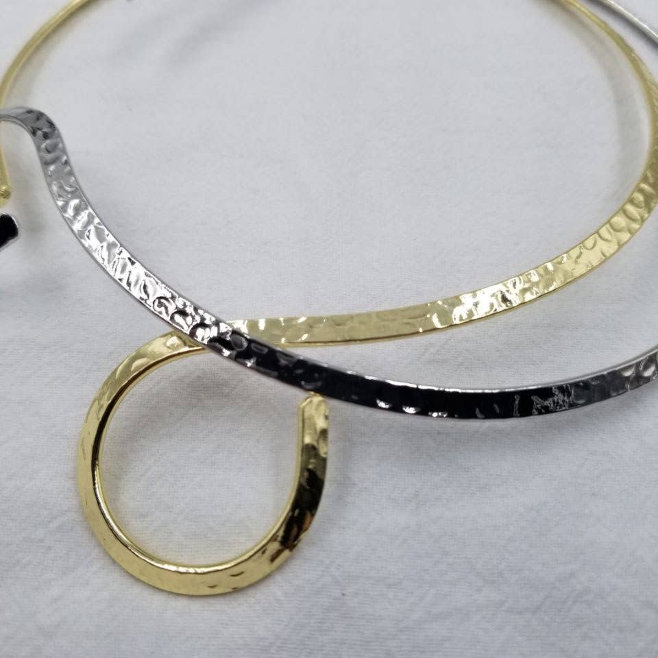 ENA Jewelry - Wholesale Choker/Collar - Hammered Choker Band Hook Adjustable Necklace1
