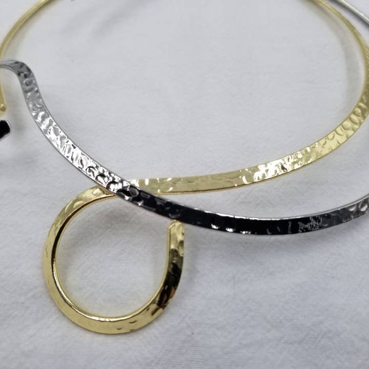 ENA Jewelry - Wholesale Choker/Collar - Hammered Choker Band Hook Adjustable Necklace1