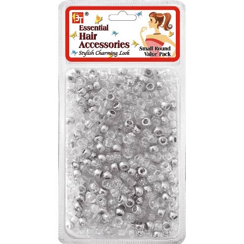 MI Hair Distribution - Wholesale Beads - SMALL ROUND GALACTIC BEADS VALUE PACK (GSILVER)