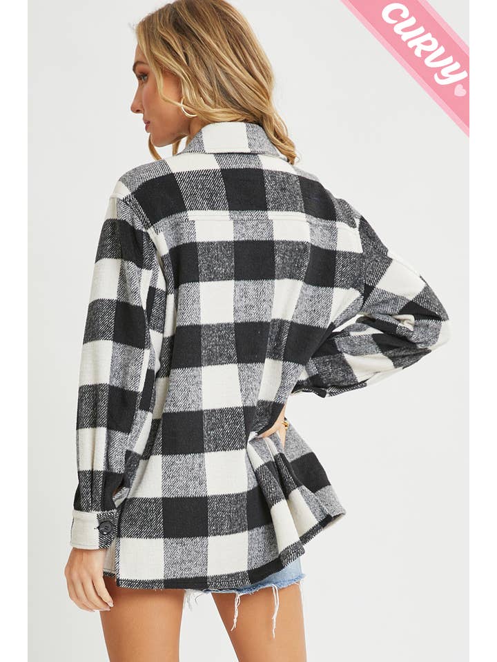 Sweet Lovely by Jen – wholesale Shirt Jacket/Shacket - Women’s – PLUS SIZE FLANNEL OUTEWERAR SHACKET22