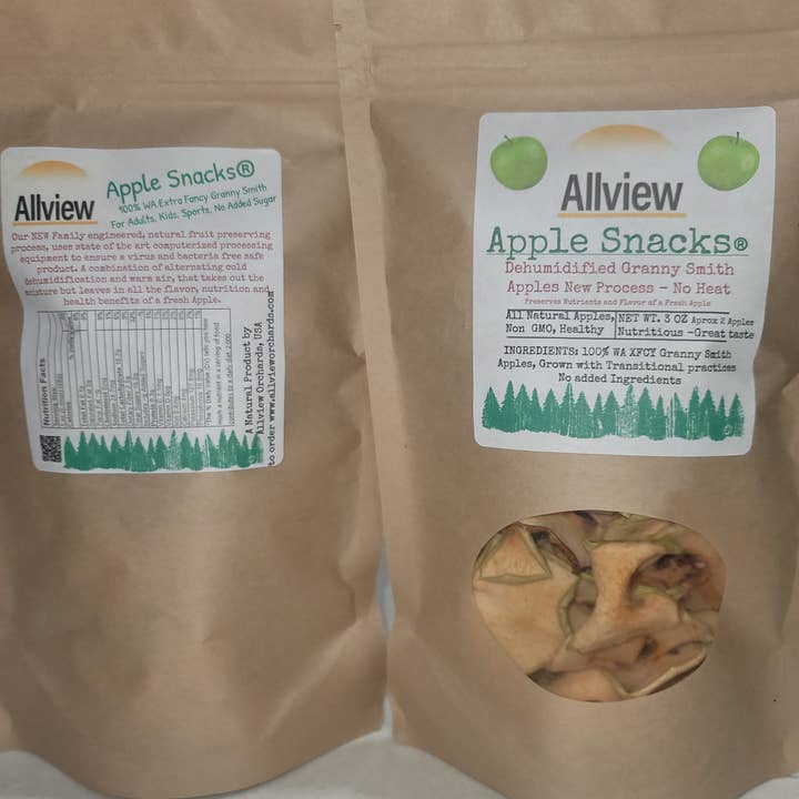 ALLVIEW ORCHARDS - Wholesale Dried/dehydrated fruit - Granny Smith Apple Snack Bag1