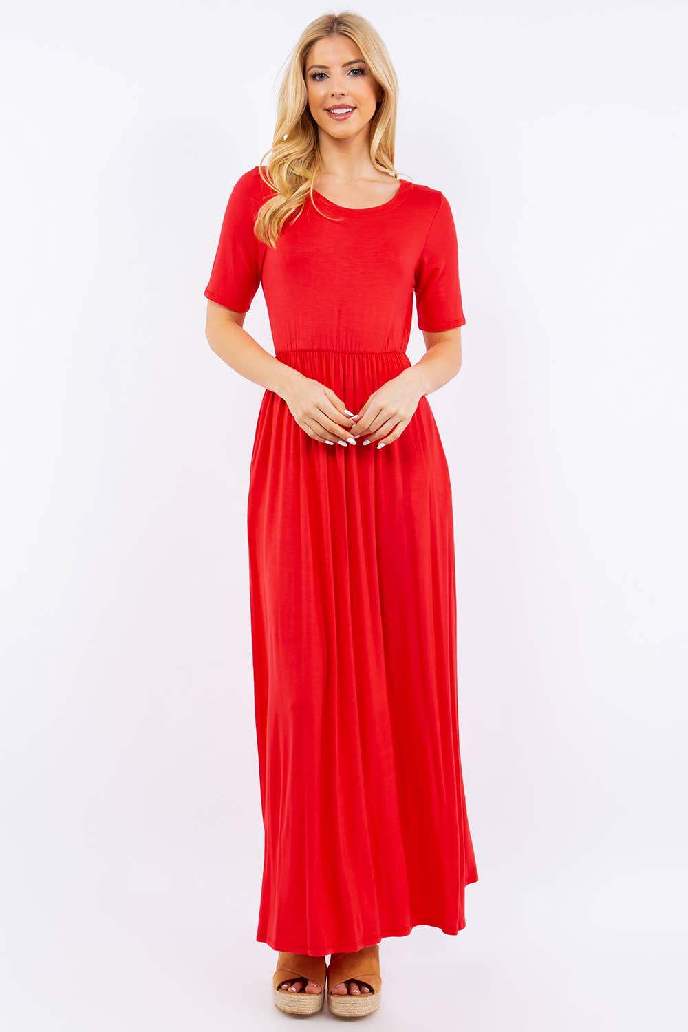 Celeste Clothing - Wholesale Dress - Women's - PLUS SIZE MODEST MAXI DRESS WITH POCKETS -CD23411T-PL32