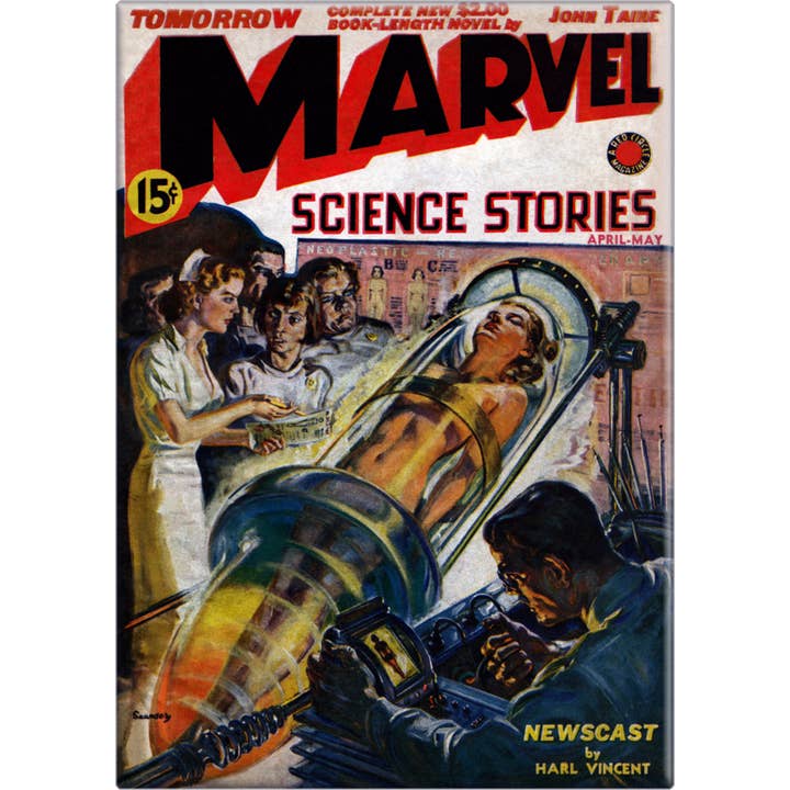 Magnet — „Marvel Science Stories“ -Coverreproduktion im Vintage-Stil für den Großhandel von Square Deal Recordings & Supplies