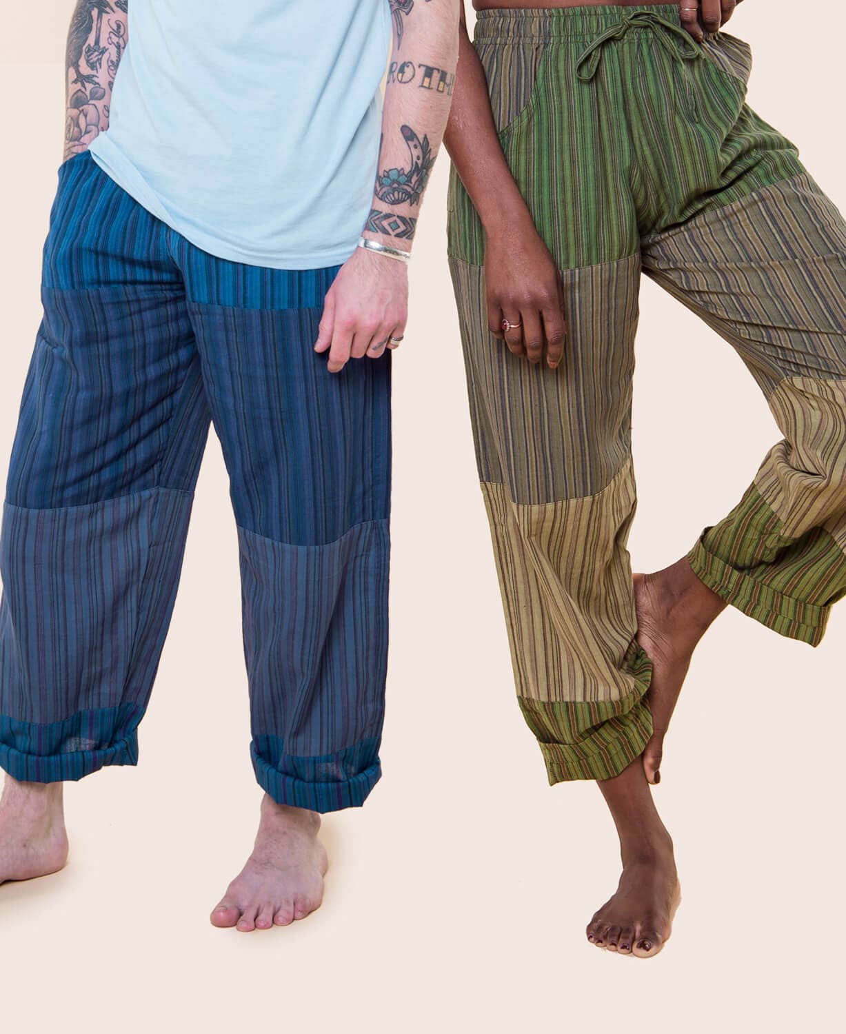 Soul Flower – Großhandel Hose – Unisex – Patchworkhose - Grün2