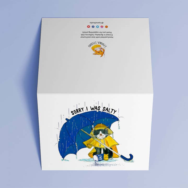 Liyana Studio - Wholesale Sympathy Card - Salty Cat Sorry Apology - Sympathy Card2