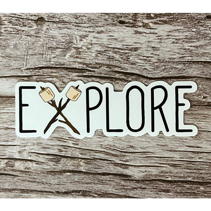 EXPLORE Sticker for wholesale by Willows ‘n’ Wildflowers