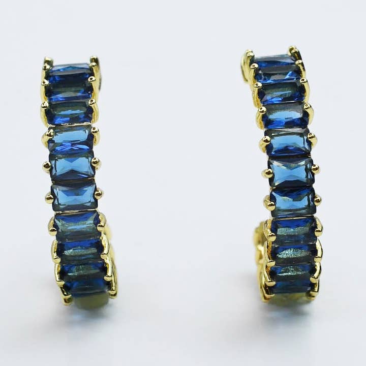 Sapphire Luxe Hoops for wholesale by Treasure Jewels Inc.