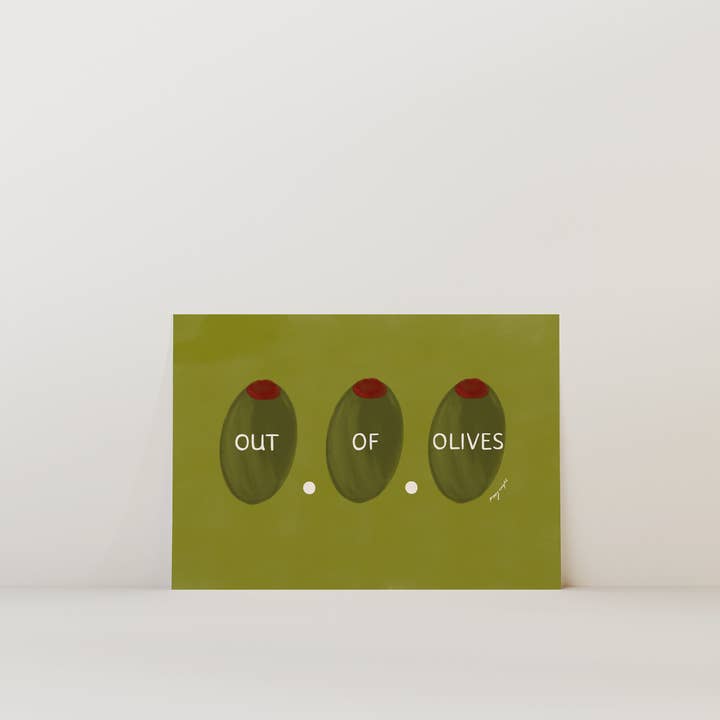 Out. Of. Olives Print for wholesale by Poppy Illustrates