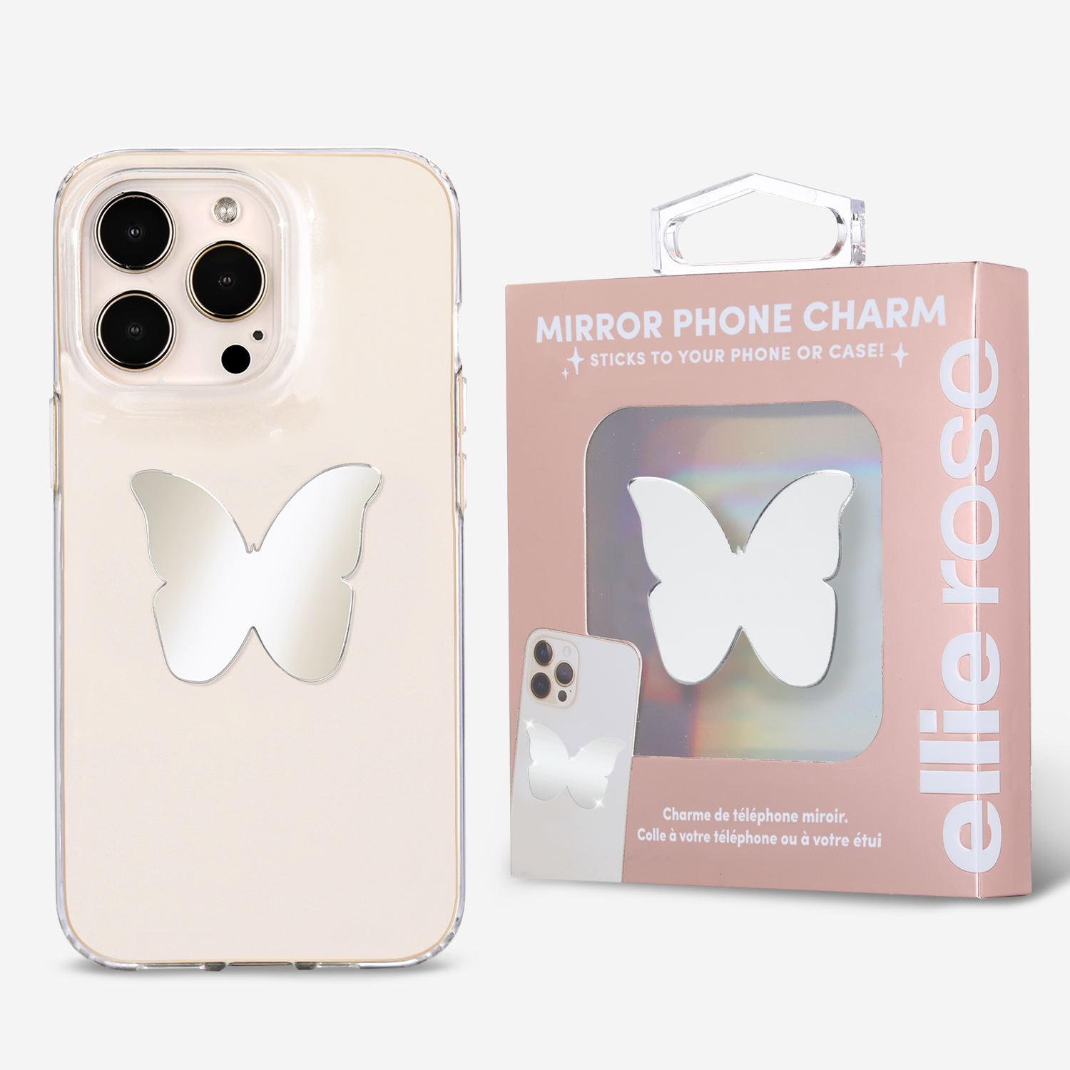 Ellie Rose - Wholesale Phone & Laptop Stickers - Stick-On Mirror Phone Decal - Butterfly0