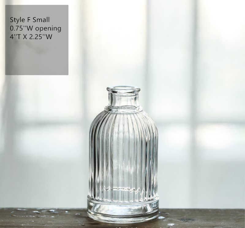 Sweet Home Deco - Wholesale Vase - Pleated Glass Bud Vase, Small Glass Vases, Clear14