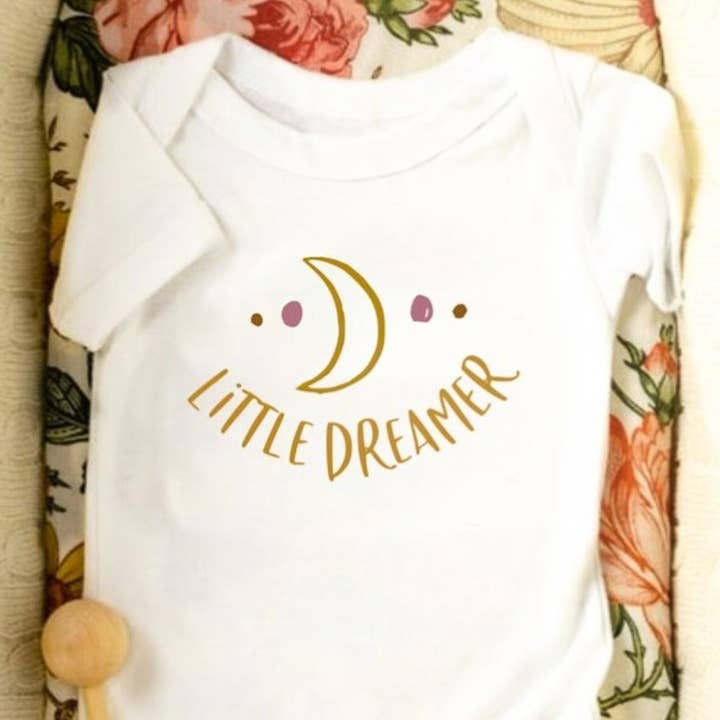 Little Dreamer With Moon Bodysuit for wholesale by Peach Closet