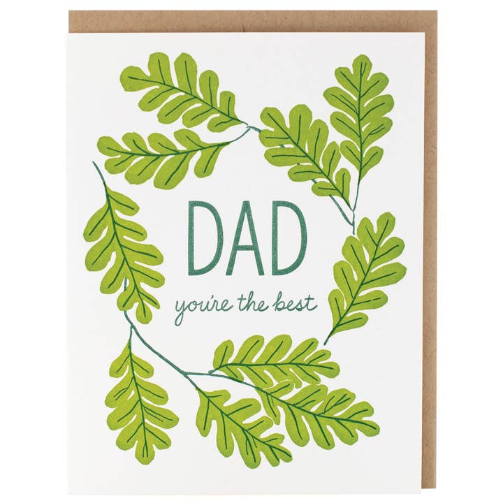 Oak Wreath Father's Day Card for wholesale by Smudge Ink