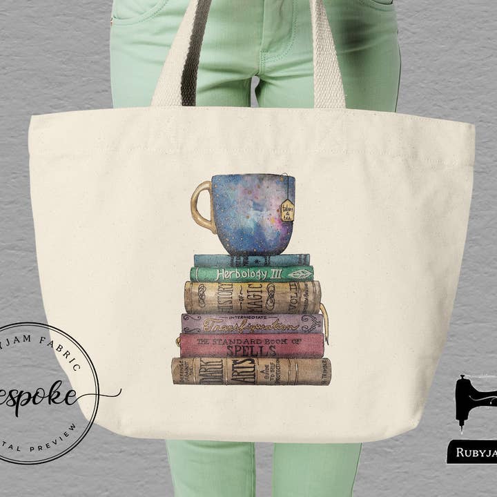 Thee- en spreukenboeken, grote canvas draagtas voor wholesale door Rubyjam Fabric