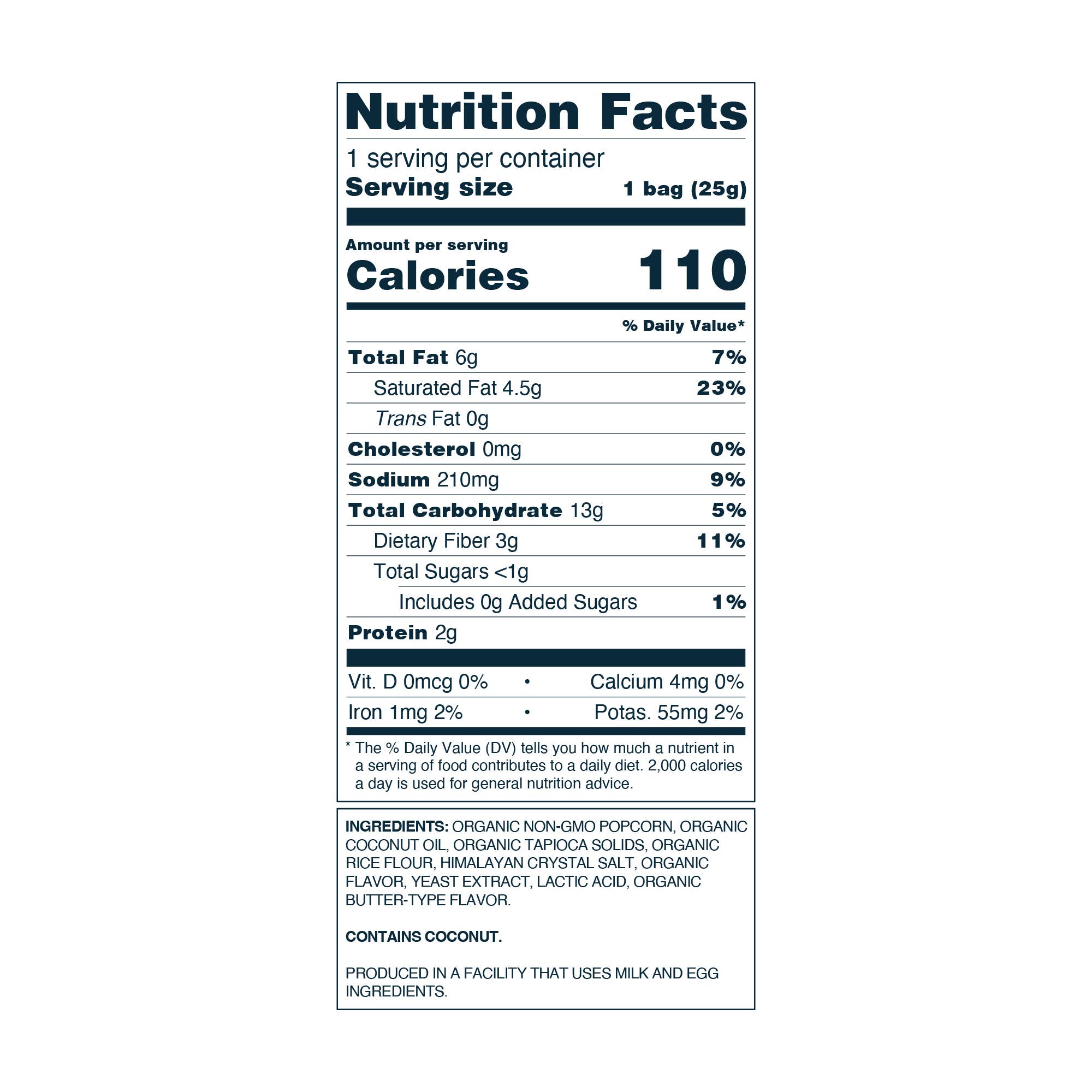 LesserEvil - Wholesale Popcorn - Organic Popcorn, White Cheddar Flavor .88 oz3