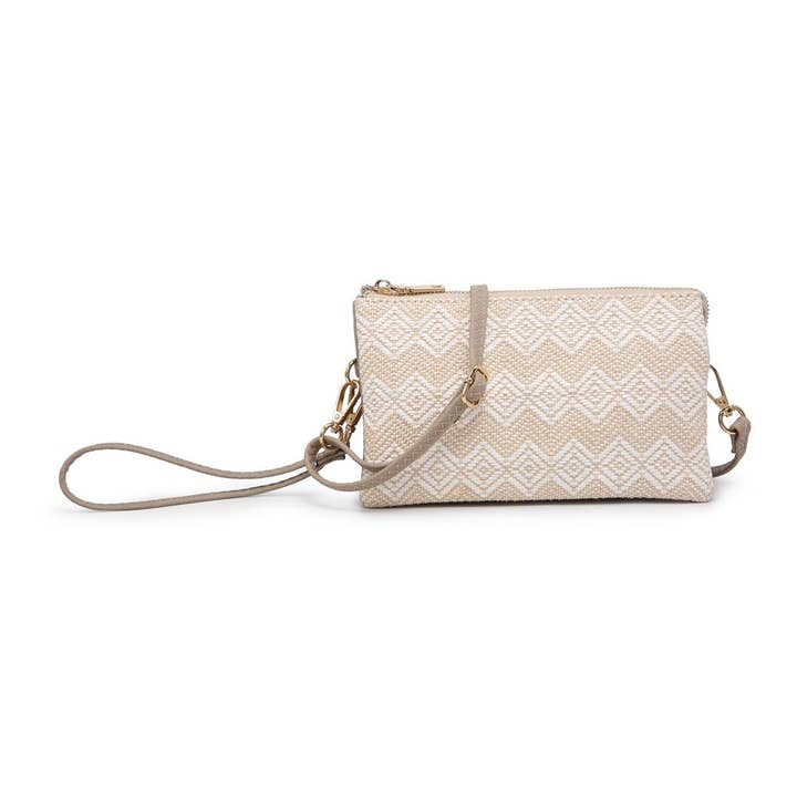MiMi Wholesale - Wholesale Crossbody Bag - Women's - M013DIA Straw-Textured 3 Compartment Crossbody2