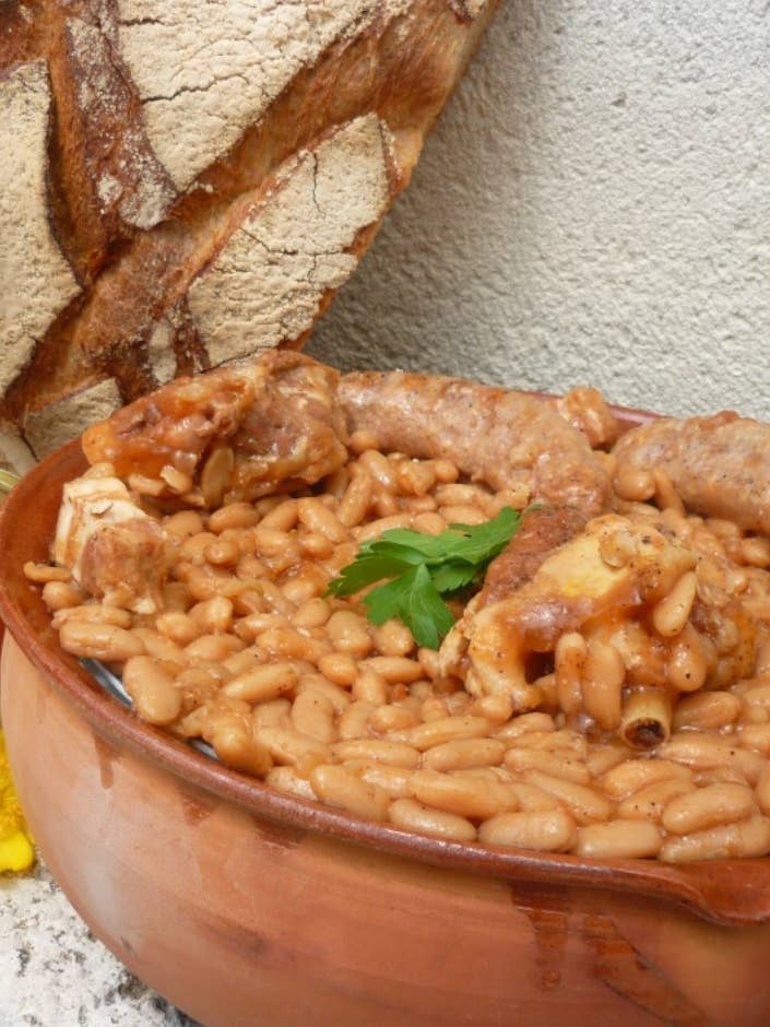 Cassoulet con confit d'anatra 750 g per la vendita all'ingrosso da parte di Maison Regaud