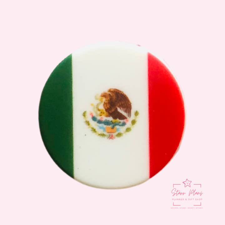 Starr Plans - Wholesale Beads - Mexican Flag || Mexico Silicone Focal Bead 1