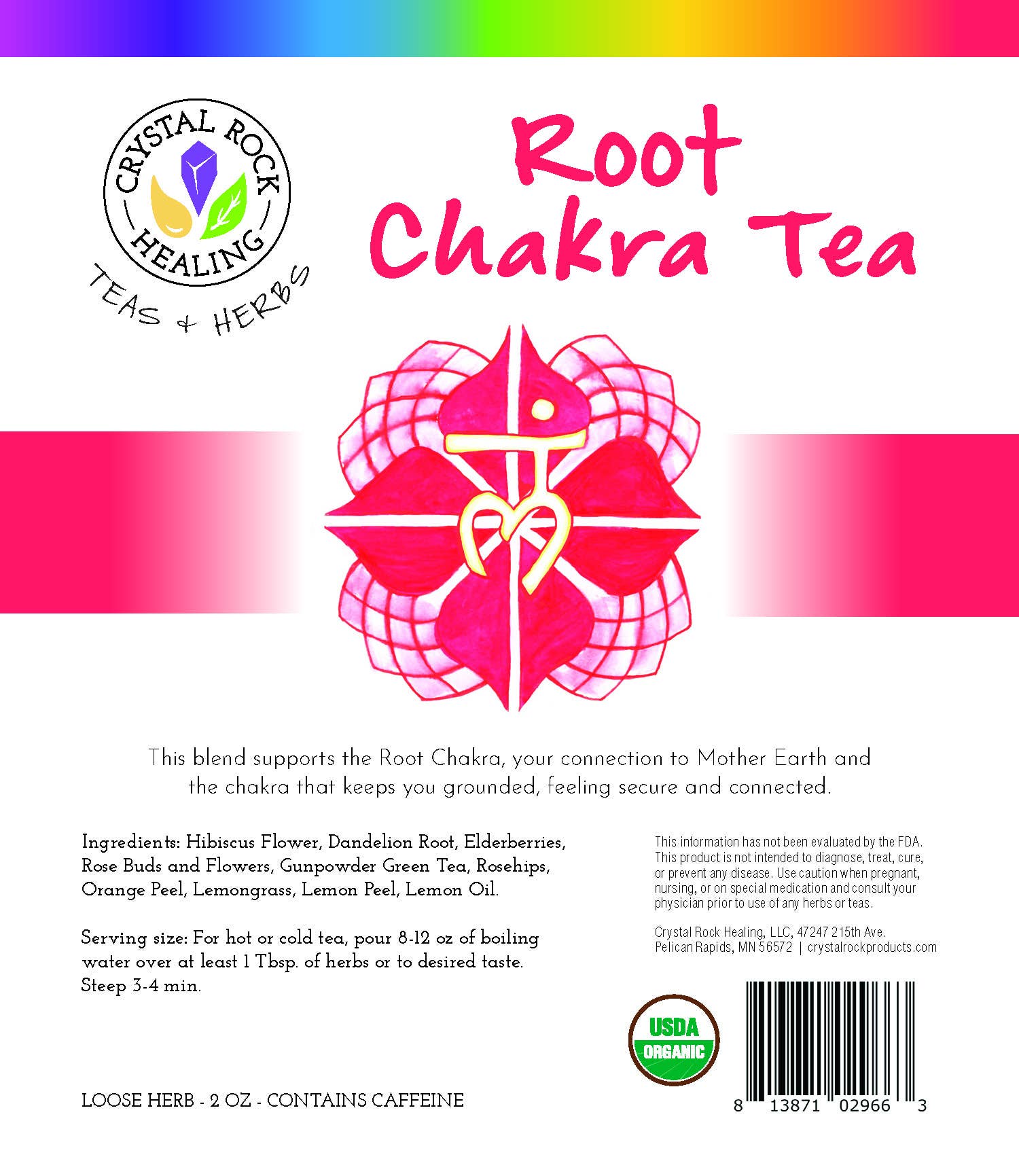 Crystal Rock Healing, LLC - Wholesale Health/Detox Tea - Root Chakra Tea 2oz Organic1