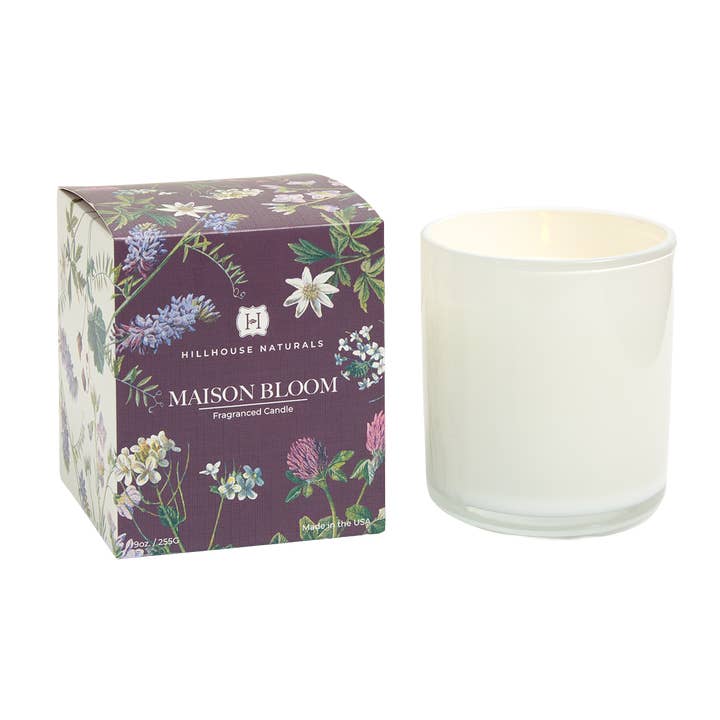 Maison Bloom 9oz Candle In Glass Ctn.6 for wholesale by Hillhouse Naturals/Field+Fleur