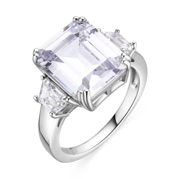 Anello Luxenter in Argento Sterling 925 e Zirconia Brillante finitura in rodio - Asju per la vendita all'ingrosso da parte di Luxenter