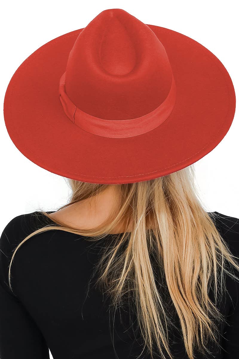 Cap Zone - Vente Chapeau en feutre – unisexe - Chapeau d'éleveur en feutre monochrome à large bord et nœud plat24