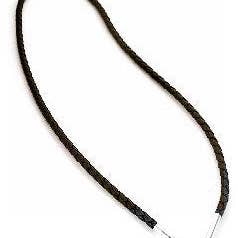 Silver Insanity - Wholesale Link & chain necklace - Sterling Silver Dark Brown Leather 24" Cord Chain Necklace0