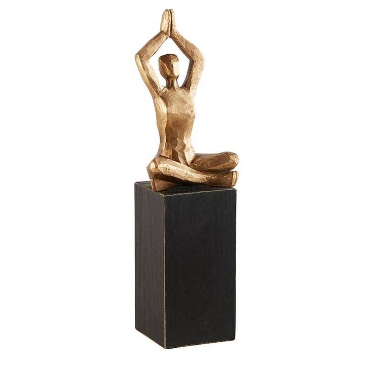 Angle - Wholesale Decorative Tabletop Object - Gold Sukhasana Statue