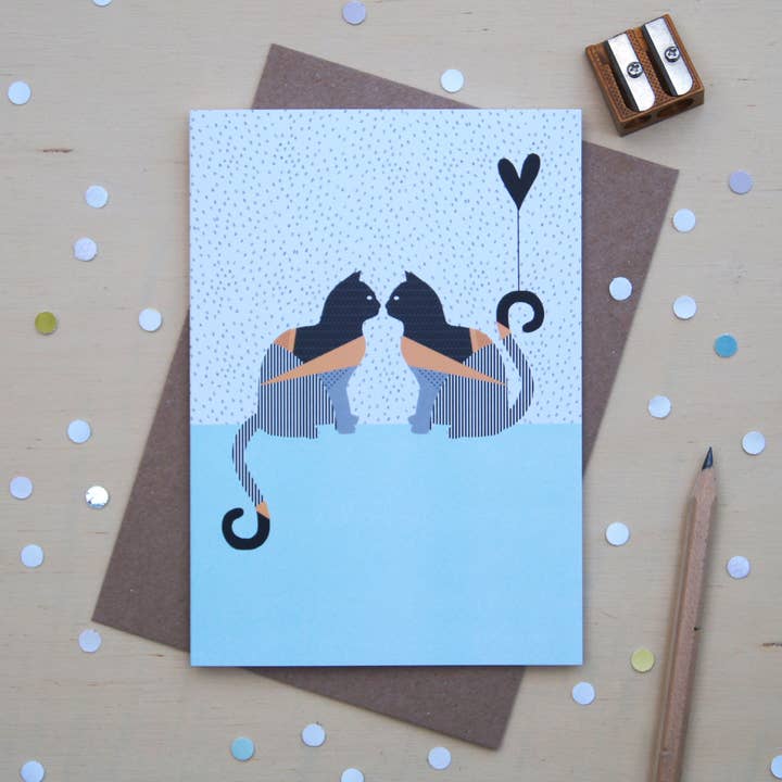 Everyday Cards - Cats - Love Tails - Pack of 6 for wholesale by Lucy Alice