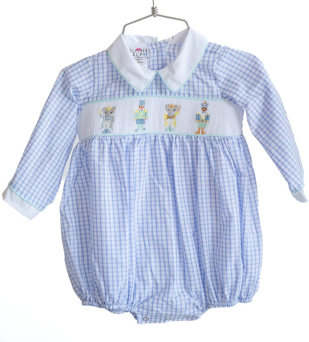 Ruth and Ralph - Wholesale Jumpsuit - Baby - Nutcracker Smocked Henry Bubble1